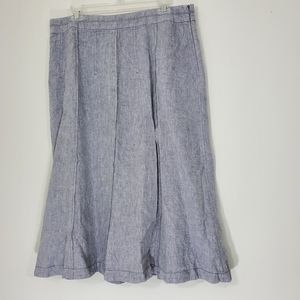 Hirsch Gray Linen Skirt, Size 14